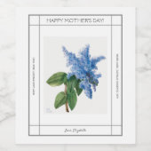 Lila Etiket voor gelukkige moederdag (Enkel label)