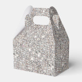 Lila Faux Bow Silver Sequins Sweet 16 Bedankdoosjes (Achterkant)