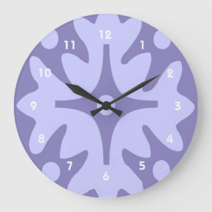 Lila Floral Abstracte Grote Klok