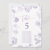  Lila Floral Gastnamen Tafelnummer (Achterkant)