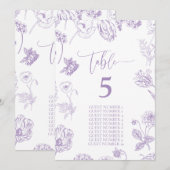  Lila Floral Gastnamen Tafelnummer (Voorkant / Achterkant)