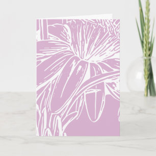 Lila Floral Line Art Minimalistisch Botanisch Ontw Kaart