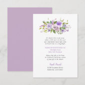 Lila Floral Long Distance Baby shower Tussenvoegse (Voorkant / Achterkant)