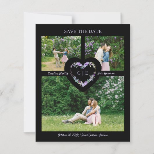 Lila Floral Waterverf Harde grond 3 Foto's (Voorkant)