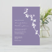 Lila Floral Wedding Invitations Kaart (Staand voorkant)