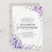 Lila Florale geometrische vierling van het leven Kaart (Voorkant / Achterkant)