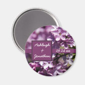 Lila Flowers Save the Date Magnet Magneet (Voorkant / Achterkant)
