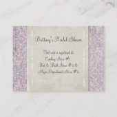 Lila  Frans Regency Lace Etched Wedding Informatiekaartje (Achterkant)