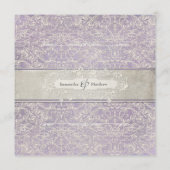 Lila Frans Regency Lace Etched Wedding Menu (Achterkant)