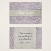 Lila  Frans Regency Lace Etched Wedding Visitekaartje (Voorkant /achterkant)