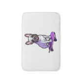 Lila Franse Bulldog Badmat (Voorkant Verticaal)