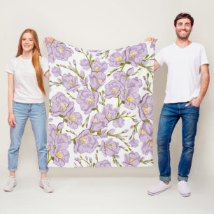 Lila Freesia Fleece Deken