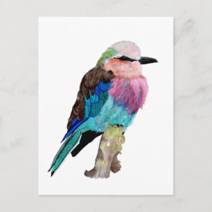 Lila gebrande rolvogel briefkaart