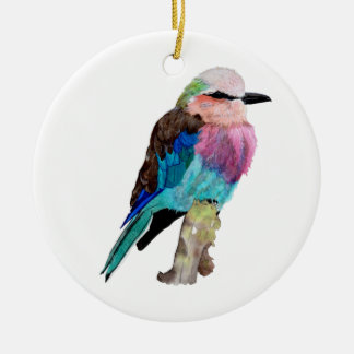 Lila gebrande rolvogel keramisch ornament
