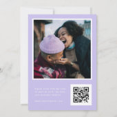 Lila geometrisch modern minimalistisch botanisch g kaart (Achterkant)