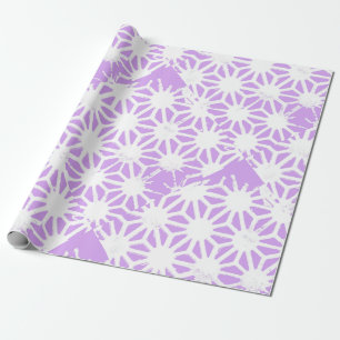 Lila geometrisch patroon cadeaupapier