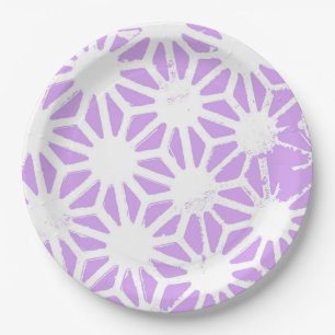 Lila geometrisch patroon papieren bordje