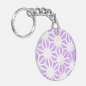 Lila geometrisch patroon sleutelhanger (Voorkant Links)