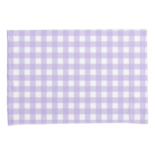 Lila Gingham Kussensloop (Voorkant-Rechts)