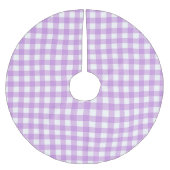 Lila Gingham-speldecheques terugdraaien gecontrole Kerstboom Rok (Voorkant)