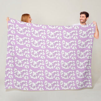 Lila Ginkgo Biloba Fleece Blanket