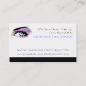 Lila glitter eyeshadow - Makeup Artist Visitekaartje (Achterkant)