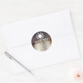 Lila Glitter Glam Ombre Dank u Sjabloon van de Log Ronde Sticker (Envelop)