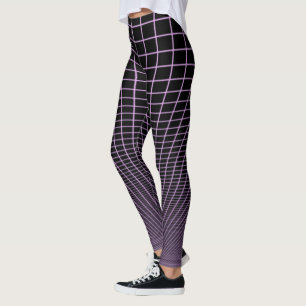 Lila gloedraster op zwarte Leggings