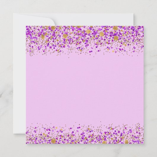 Lila Gold Princess Baby shower Kaart (Achterkant)