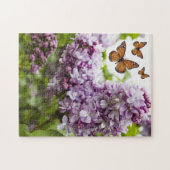 Lila hart en botervliegen Puzzle Legpuzzel (Horizontaal)
