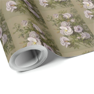  Lila Hibiscus Purple Flowers Floral Cadeaupapier