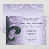 Lila "IJzervloer de lis" WEDDING INVITATIE Kaart (Voorkant / Achterkant)