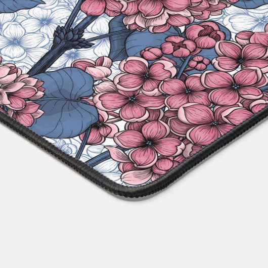 Lila in roze en blauw bureaumat (Hoek)