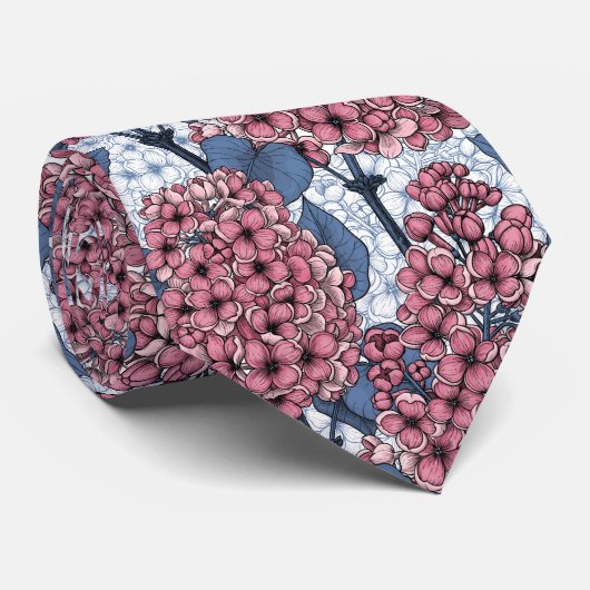 Lila in roze en blauw stropdas (Opgerold)