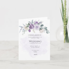 Lila infusie Bloemen Huwelijksuitnodiging