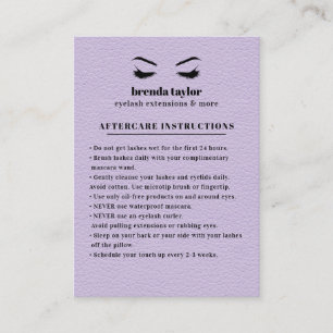 LILA instructies voor Eyelash Browbar Nazorg Visitekaartje