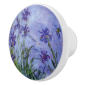 Lila Irises Monet Fine Art Keramische Knop (Rechts)