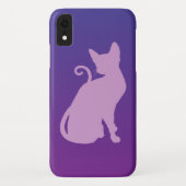 Lila kat op Paars Case-Mate iPhone Case (Achterkant)