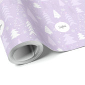 Lila kerstbomen op maat cadeaupapier (Rol Hoek)