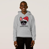 Lila kersttan French Bulldog Hoodie (Voorkant volledig)
