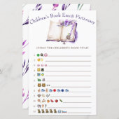 Lila kinderboek Emoji Baby shower Game (Voorkant / Achterkant)