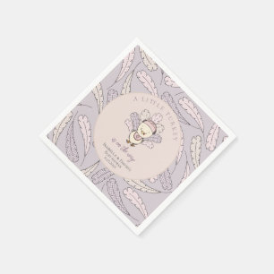 Lila kleine kalkoen veren Herfst meisje Baby showe Servet