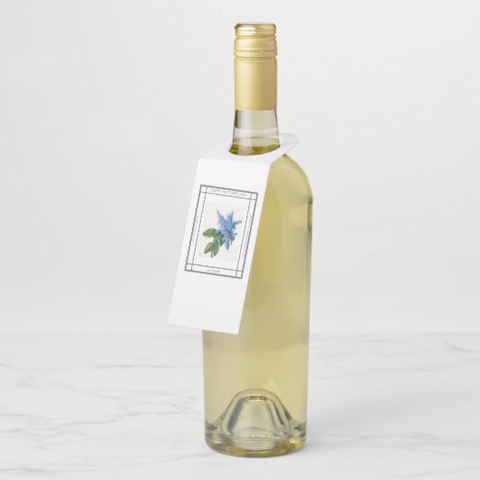 Lila  Label op moederdag flesfles (Schuin)