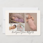 Lila Lamb Spring Fotocollage Geboorte Aankondiging (Achterkant)