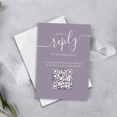 Lila Lavendel antwoord bruiloft Kaart QR-code