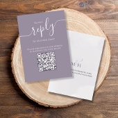 Lila Lavendel antwoord bruiloft Kaart QR-code
