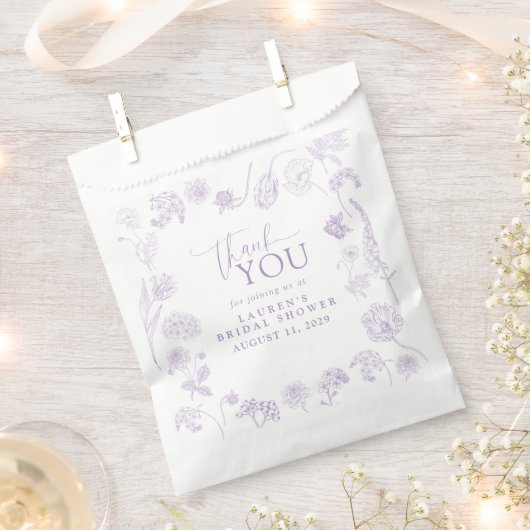  Lila Lavendel Bloemen Dank u Douche Bedankzakje (Geknipt)