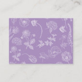 Lila Lavendel Bloemen Script Luier Raffle Informatiekaartje (Achterkant)