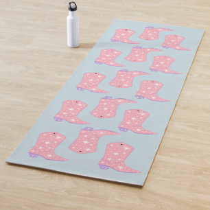 Lila Lavendel Cowgirl laarzen Rodeo Patroon Yogamat