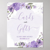 Lila Lavendel Kaarten en Geschenken Teken Poster (Voorkant)